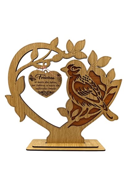 OEM Inimă decorativă din lemn, cadou gravat cu mesaj standard pentru nași/pri...