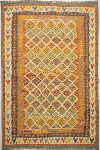 Afgan Halı El Dokuma Kök Boya Afgan Kilim Harıka Elsanat Eserı ile Harıka Des...