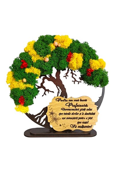 OEM Decorațiune de perete Copacul Vieții cu mușchi stabilizat și flori decora...