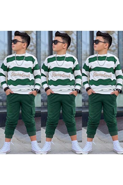 muzur r kids muzur r kids 8/16 Year Old Boy Stretch Fabric Bottom Top Set |   Winter Children's Tracksuit Set - Holiday Style