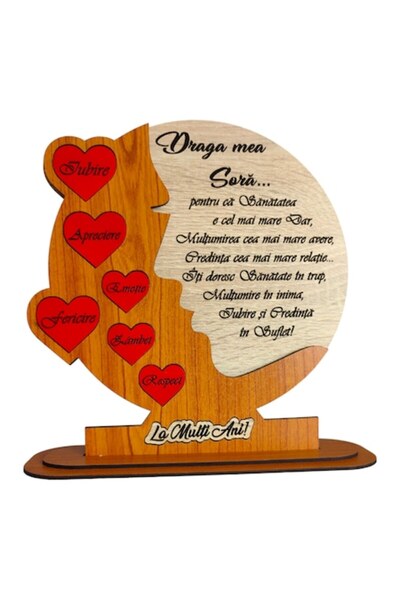OEM Decorațiune de perete personalizată cu mesaj standard pentru soră, 25 cm,...