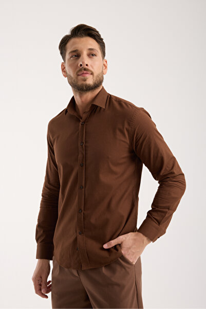 jack carisma Slim Fit Cotton Linen Textured Men's Shirt