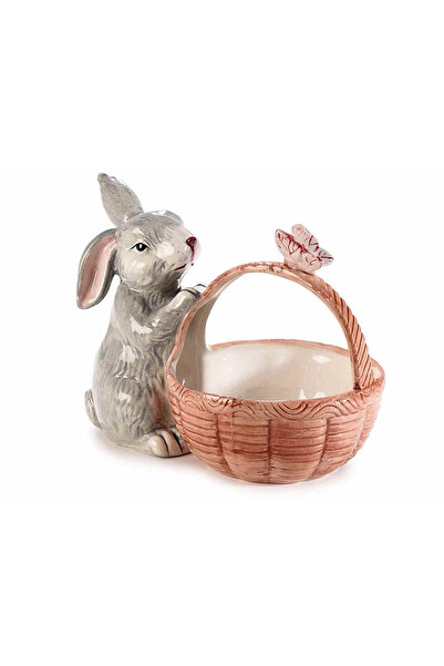 Decorer Coș decorativ de Paște din ceramică 22,5x13x16,5 cm