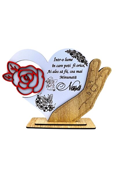 OEM Decorațiune de perete în formă de inimă cu trandafir - mesaj personalizat...