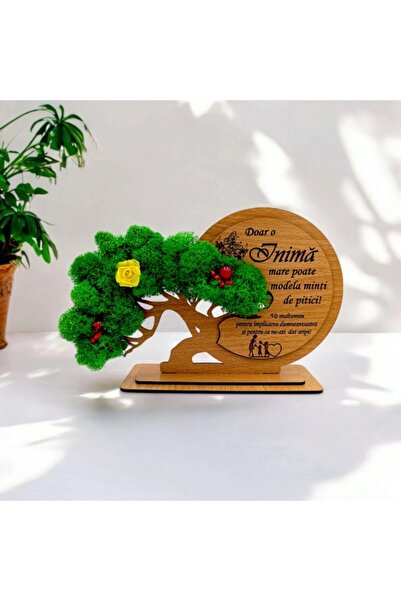 OEM Personalized gift decoration with standard message for educator 'Just a big heart', brown, 30x19 cm