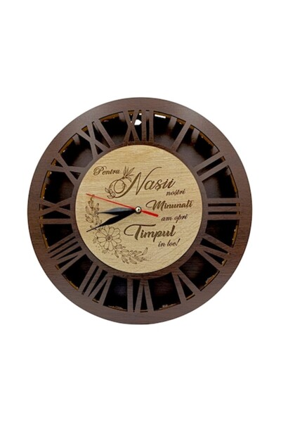 OEM Ceas de perete, cadou personalizat cu mesaj standard „Nașii noștri minuna...