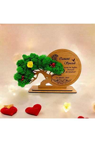 OEM Personalized bonsai gift decoration, 'Special People', brown, 21x14 cm