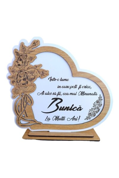 OEM Placă de perete personalizată în formă de inimă cu mesaj pentru bunică, 2...