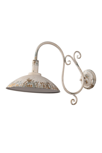 Clayre & Eef Μπεζ vintage μεταλλική απλίκα τοίχου 49x23x27 εκ. E14