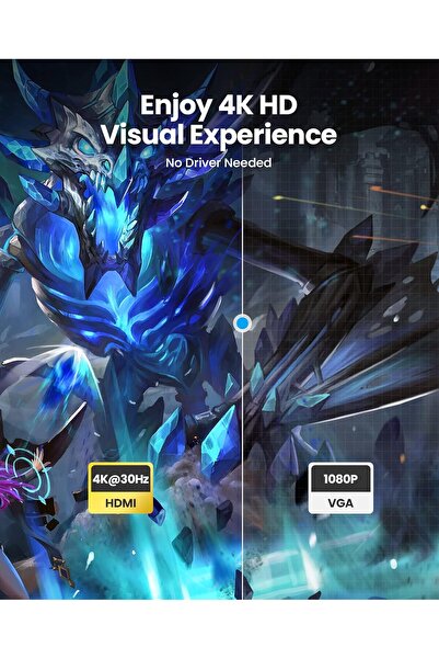 genernic USB-C to HDMI & VGA 2-in-1 Adapter (for MacBook Pro/iPad Pro/Dell XPS/Surface/Chromebook/Galaxy)