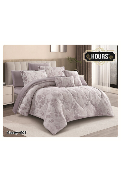 HOURS Horse double-sided winter bedspread with faux fur and velvet, suitable for a single bed size 120x200 cm, 4-piece set (Casey-01BB)