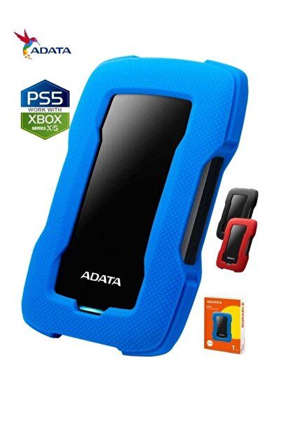 Adata HD330 1TB External HDD - Anti-Shock, Compatible with PS5 & XBOX - Blue