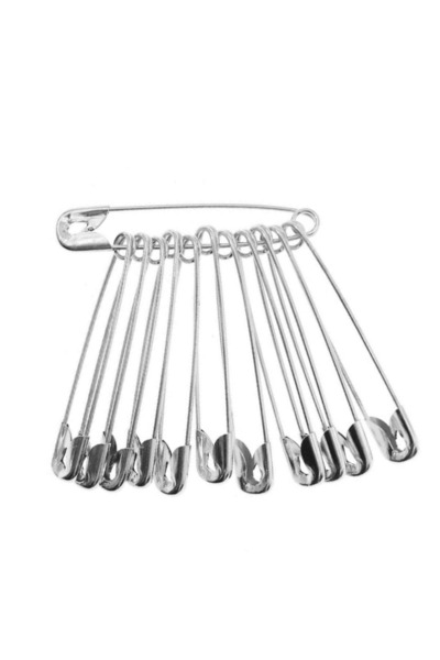 Kardelux Çengelli İğne 12'li Gümüş Renk No:4 (6cm Uzunluk)-Çatal İğne-Kancalı İğne-Firkete