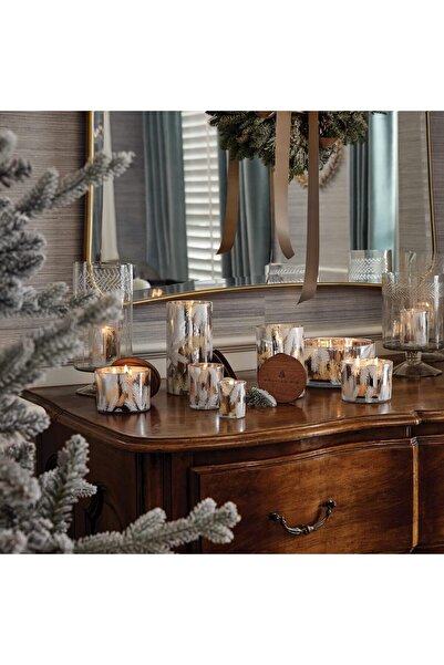 Thymes Frasier Fir Candle – Silver Pine Needle Design (Statement, 6.5 oz)