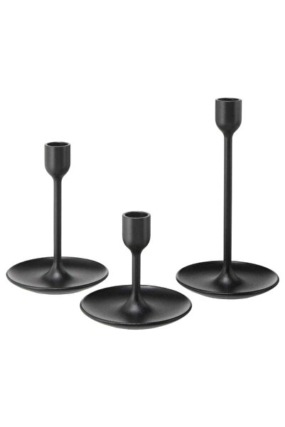 Generic Candlestick Set of 3, Black
