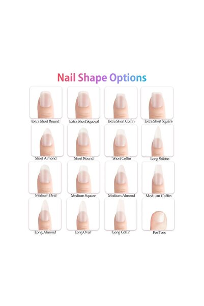 OEM False nails with adhesive, transparent matte, 15 sizes, 240 pcs, short and round