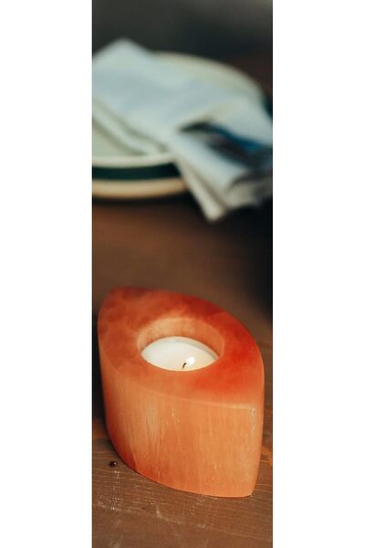 Generic Selenite Eye Tealight Candle Holder - 100% Selenite, Handcrafted