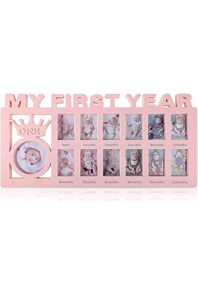 Generic إطار صور تذكارية لطفل هانايا شهريًا - عامي الأول، ١٢ فتحة للصور، ٤٢×٢...