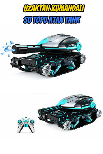 Mofy Baby Su Topu Atan Şarjlı 360° 2.4 GHz Uzaktan Kumandalı Paletli RC Tank