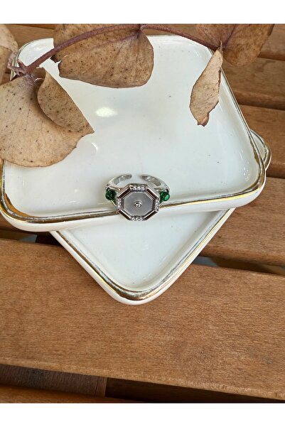 STAİNLES اسم المنتج: خاتم ذهبي مرصع بأحجار متعددة الأضلاع قابلة للتعديل باللو...