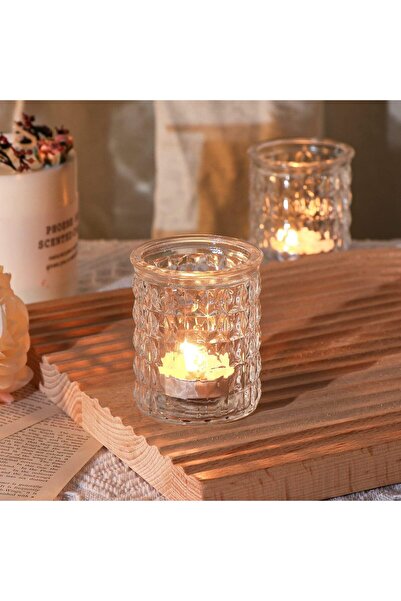 AZONEE Votive Candle Holders, 12pcs Clear Glass Tealight Candle Holders