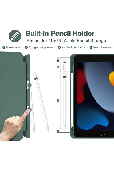 Generic Magnetic Smart Stand Case for iPad 10.2 7/3/9 Gen—Tri-Fold Auto Sleep/Wake Protective Cover