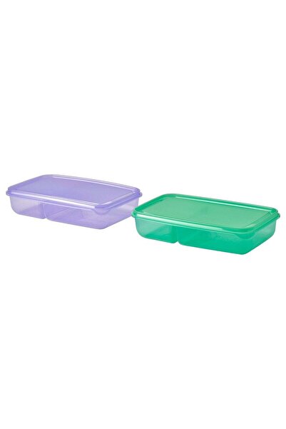 Pruta Sandwich container with lid, lilac/green