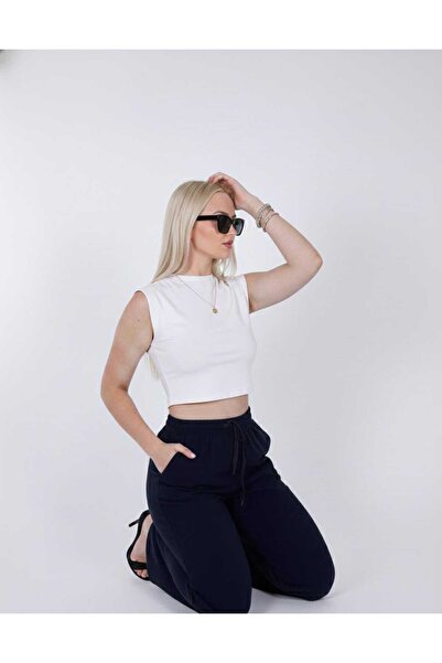 blayn jeans Γυναικείο φαρδύ παντελόνι με κορδόνια με τσέπες