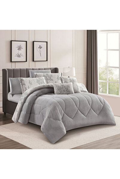 HOURS Horse double-sided winter bedspread with faux fur and velvet, suitable for a single bed size 120x200 cm, 4-piece set (Casey-02B)