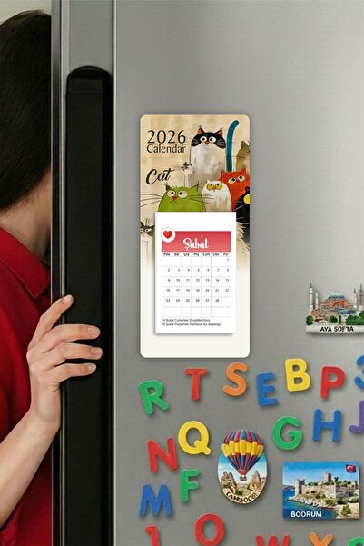 Tieni 2026 Takvimi | Buzdolabı Magnetli Takvim | Refrigerator Magnet Calendar |kd1209