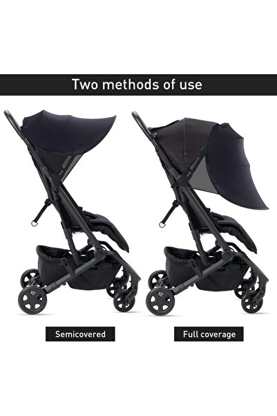 Generic 2-in-1 Baby Stroller Cover with UPF50+ Sunshade and Breathable Universal Mosquito Net (Two-way Zippe