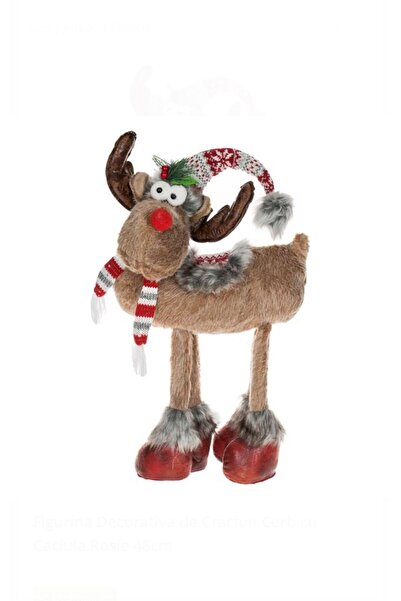 Craciun Decorative Figurine of Deer with Red Riding Hood 48cm