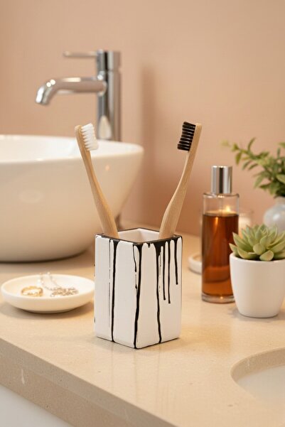 betonmall 4 Piece Concrete Bathroom Set Toothbrush Holder Candle Holder Incense Burner Tray Modern Design
