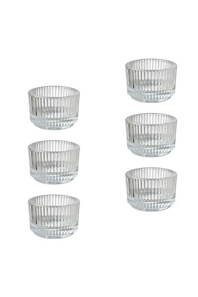Generic Clear Glass Tealight Holder Set, 3.5 cm, Stackable Design, 6-Pack