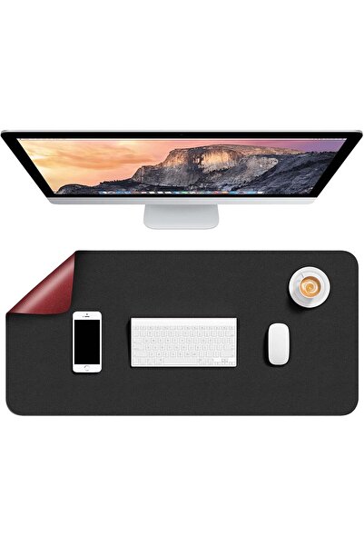 genernic Double-sided Faux Leather Desk Pad 31.5 x 15.7 in (80 x 40 cm) – XXL Mouse Pad, Black