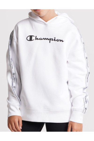 Champion Women's Premium White Hooded Sweatshirt - Size XL