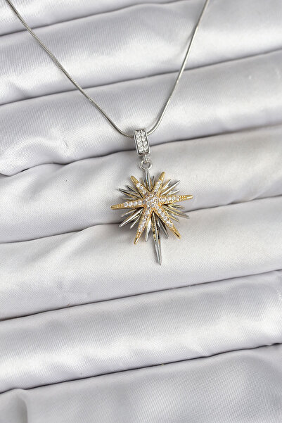 Nehir قلادة نسائية من الفولاذ 316L بلون فضي على شكل نجمة القطب، هدية للنساء و...