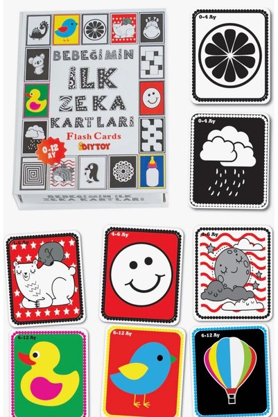 Diytoy 2’li Set Flash Cards Zeka Kartları+Aynalı Aktivite Kitabı Tummy Time