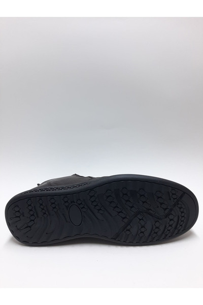 Retto Genuine Leather Laceless Zippered Flexible Rubber Sole with Fur Inside Brown Winter Men's Boots