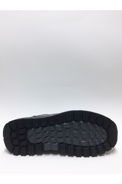 Pepita Genuine Leather Lace-Up Black Color Rubber Sole Winter Men's Shoes