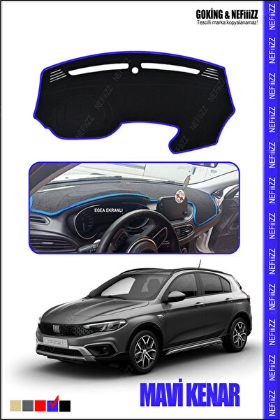 NEFİİİZZ Fiat Egea Cross Torpido Koruyucu EKRANLI Modele Özel Üretim Koku Yapmaz