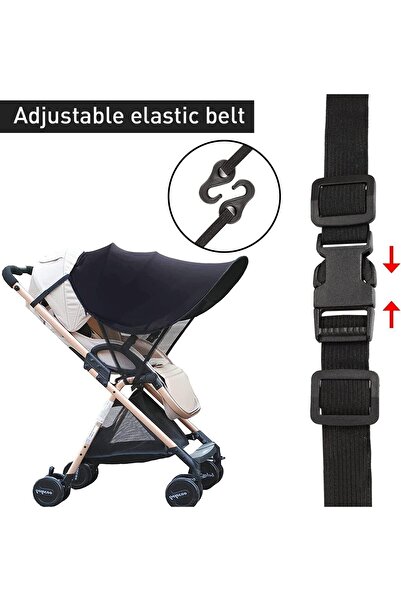 Generic 2-in-1 Baby Stroller Cover with UPF50+ Sunshade and Breathable Universal Mosquito Net (Two-way Zippe