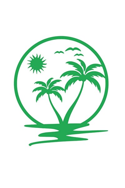 Oracal Decorative car sticker, durable, Hawaii time, palm trees, 18cm, green