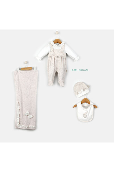 Babydola Mini Dot Patterned 4-Piece Newborn Baby Set with Rabbit Detail