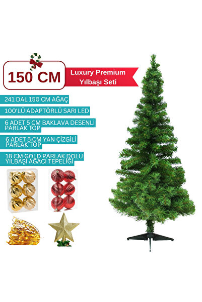 mıstıque home 150 CM Luxury Premium Yılbaşı Ağacı Seti