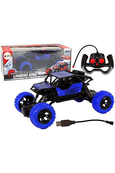 Bebelul Mașină off-road albastră cu telecomandă, scară 1:18, cu baterie și te...