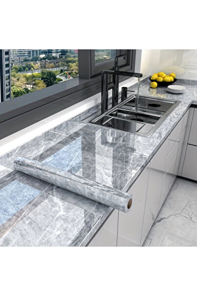 Epilons Autocolant pentru tapet de bucătărie cu model de marmură - 5mx60cm Im...