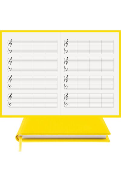 BİDEFTER Piano Note Notebook (g Major) 100% Handmade, Hand Sewing, 2026 Collection – Leatherette – A/5