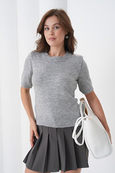 Noi Belis Soft Textured Short Sleeve Regular Fit Knitwear Sweater Aw25Kz0101