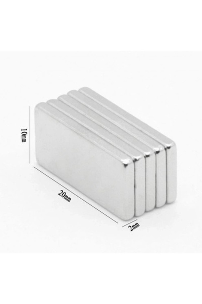 Epilons 50 Pieces 20X10X2 mm Neodymium Magnet Square Magnet N35 Nickel Plated Strong Quality Durable
